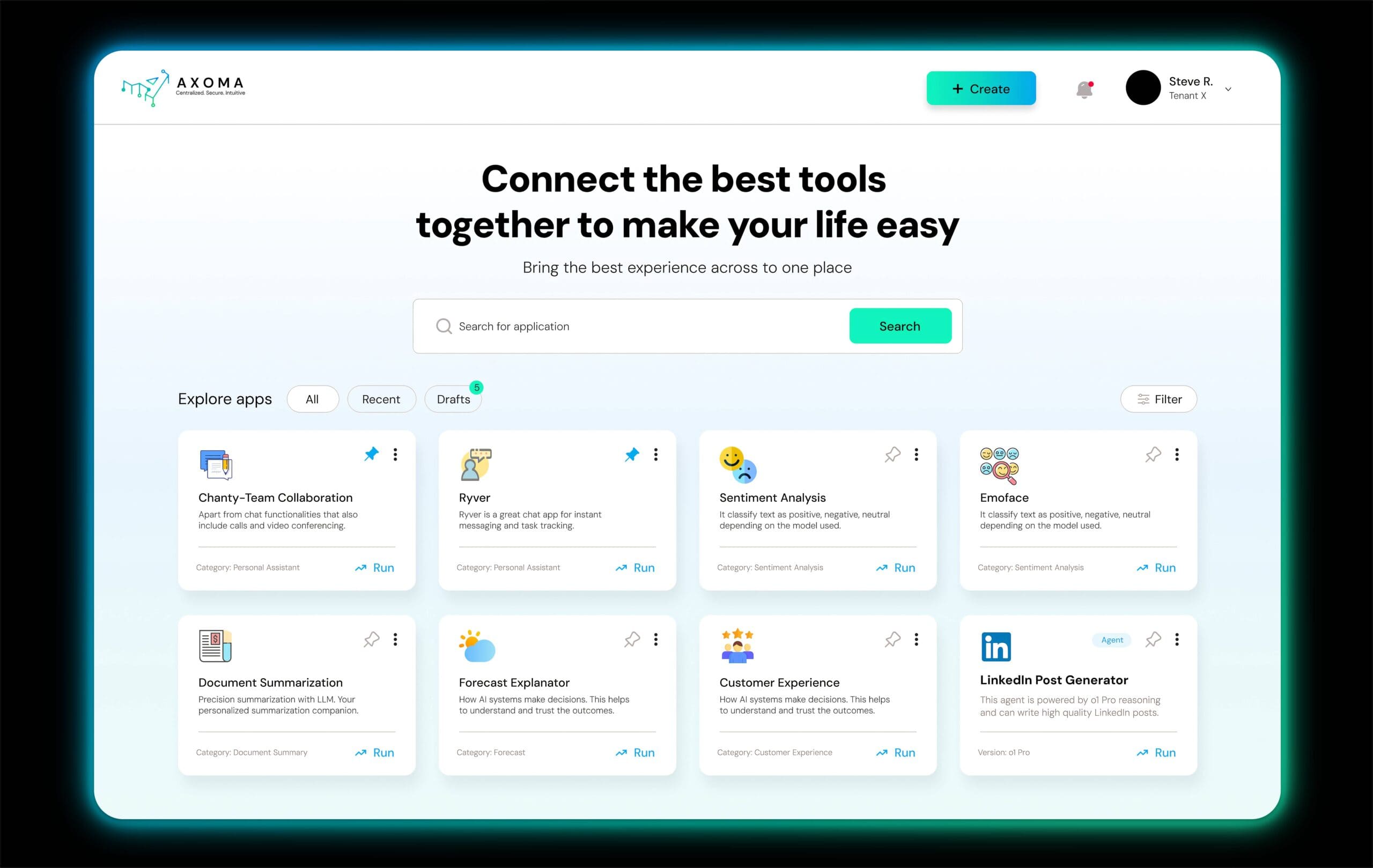 Axoma dashboard
